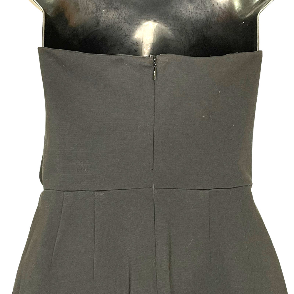 Ann Taylor Strapless Lined Satin Finish Black Cocktail Dress LBD Size 0 - Picture 8 of 9